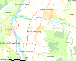 Map commune FR insee code 26166